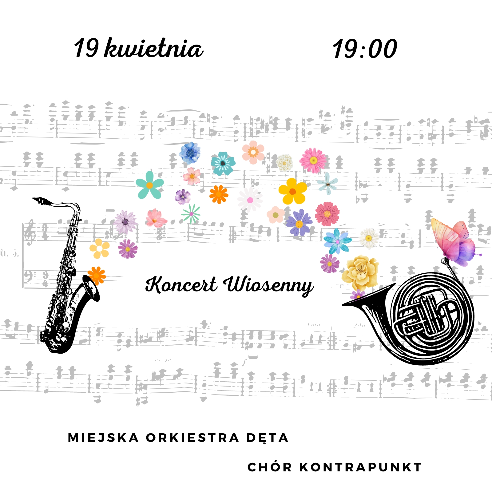 Koncert Wiosenny Chóru Kontrapunkt i Miejskiej Orkiestry Dętej